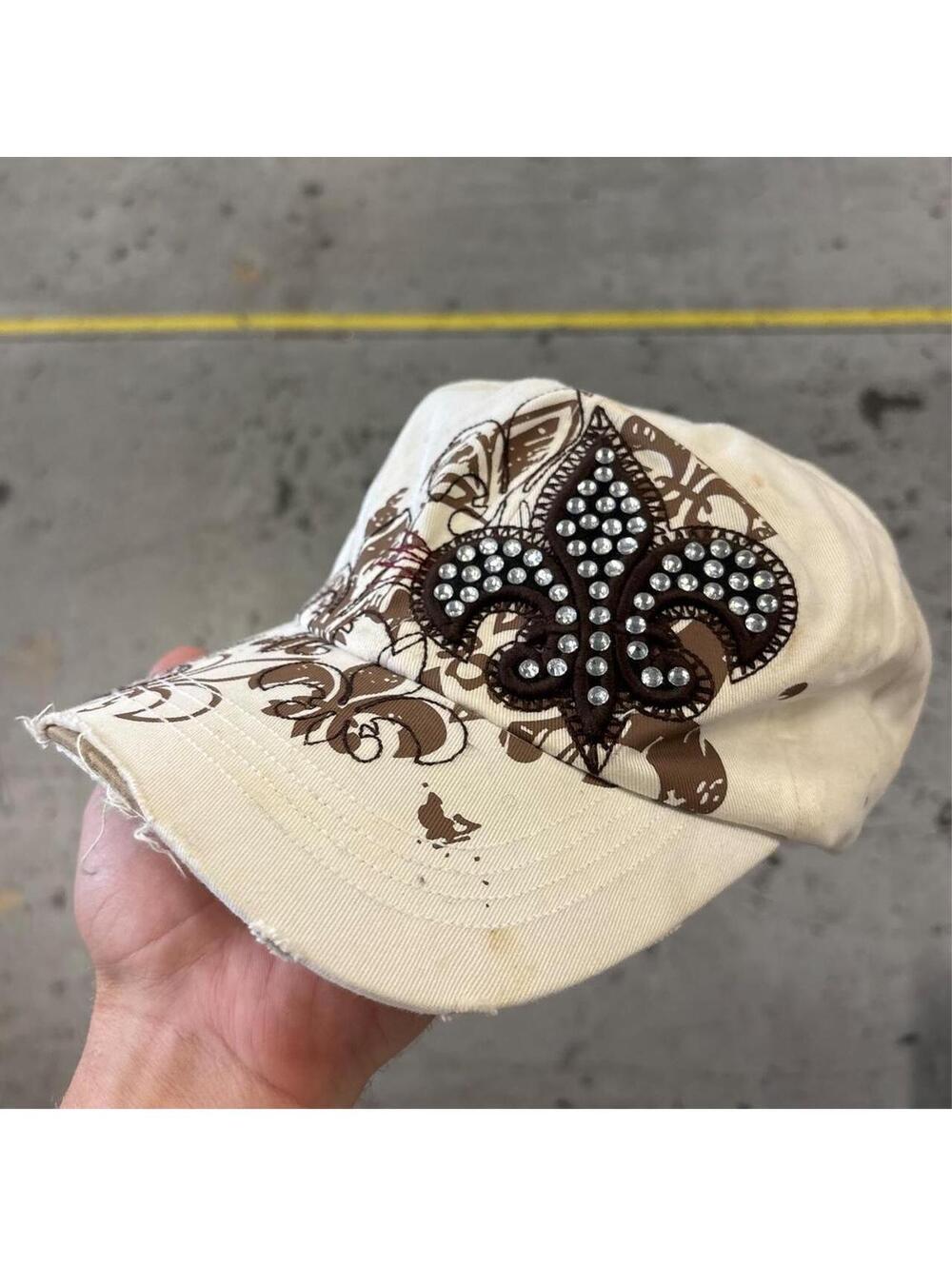 vintage Y2K rhinestone hat